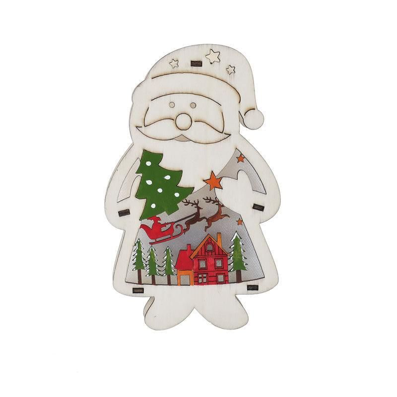 Cross-Border New Santa, Snowman, Wooden Lighting, Shopping Window Decoration, Props, Supplies, Children′ S Gifts Ornaments