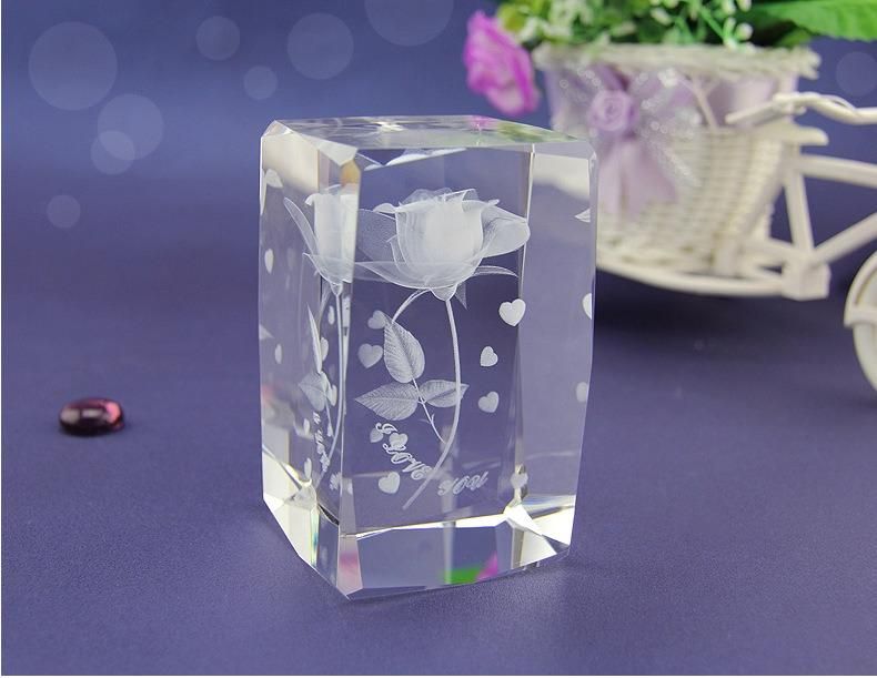 3D Laser Engraving Crystal Glass Cube for Crystal Gifts (KS110403)