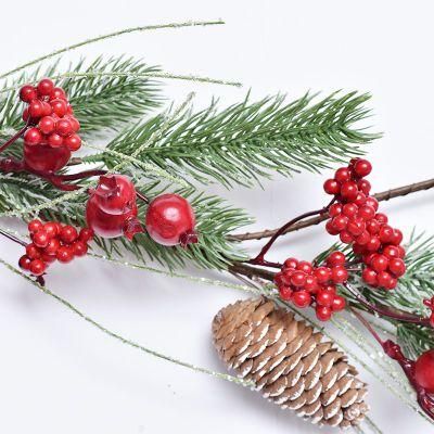2020 Wholesale Decorative Christmas Garland with Pinecone and Red Berries