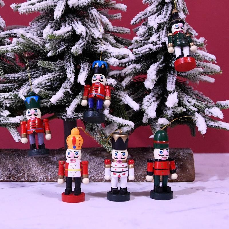 Wooden Christmas Nutcracker, 6 PCS Mini Soldier Figurines 2.76 Inch Nutcracker Ornaments for Xmas Gifts