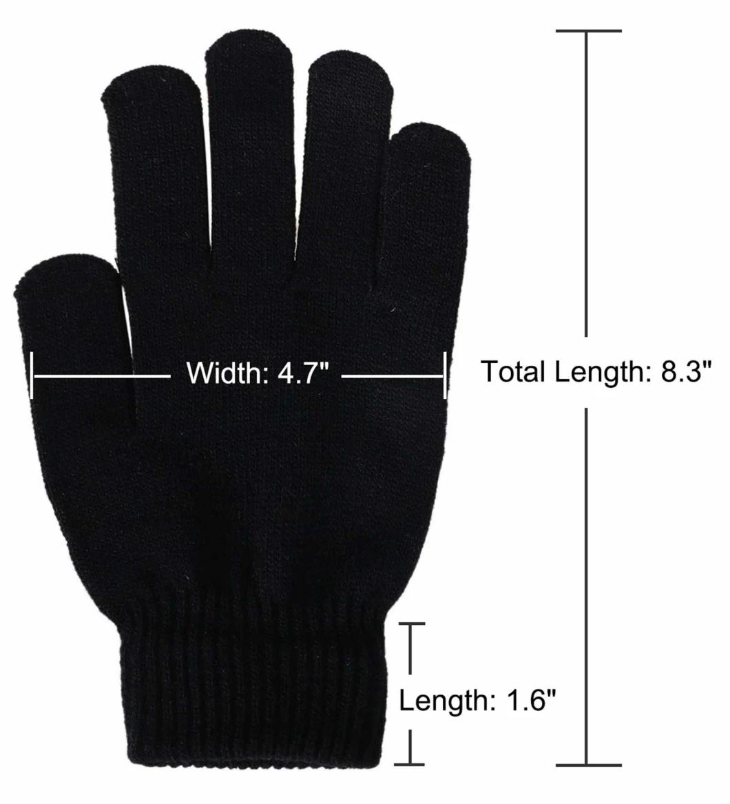 Simplicity Unisex Full Finger Skeleton Pattern Glow in The Dark Knit Gloves Halloween Decoration