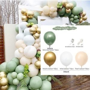 102PCS Metallic Chrome Latex Balloons Set for Wedding Birthday Balloons