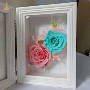 Preserved Rose Flower Photo Frame Gift for Christmas