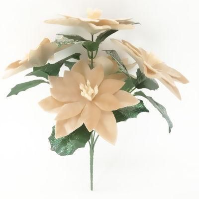 Small Christmas Decoration Artificial Poinsettia Flower