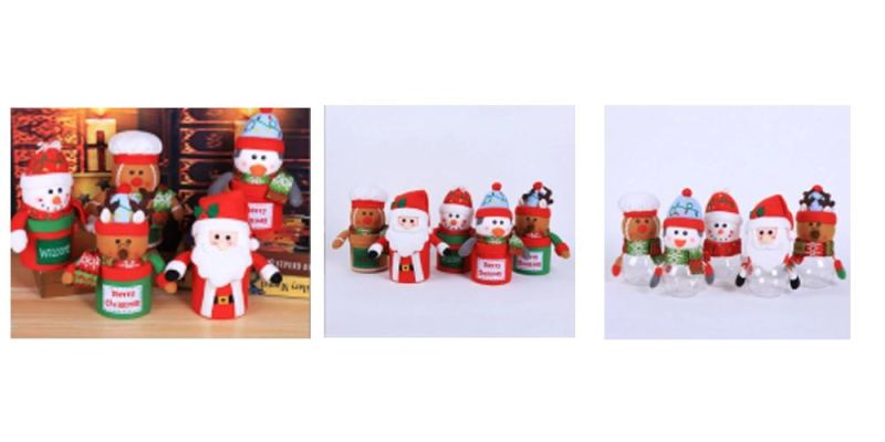 Christmas Decorations Children Christmas Candy Gift Box, Cartoon Creative Transparent Santa Candy Jar