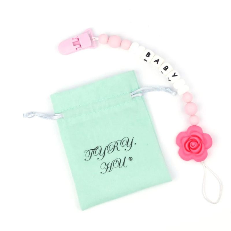 Pacifier Clip Baby Silicone Teething Beads Paci Holder Soothie Clips Teether Toy Chewbeads Baby Birthday Shower Gift