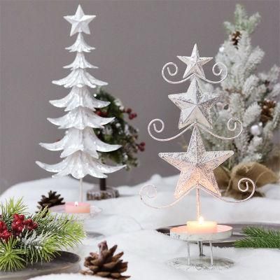 Christmas Simplified Nordic Style Candlestick Christmas Decorations Hotel Restaurant Wrought Iron Candlestick Ornaments