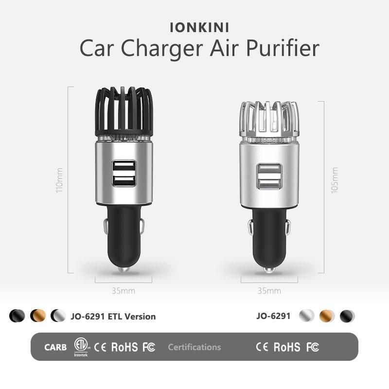 OEM Two USB Ports Charger 2-in-1 Mini Anion Generator Car Air Purifier Other Promotional New Year Christmas Gifts