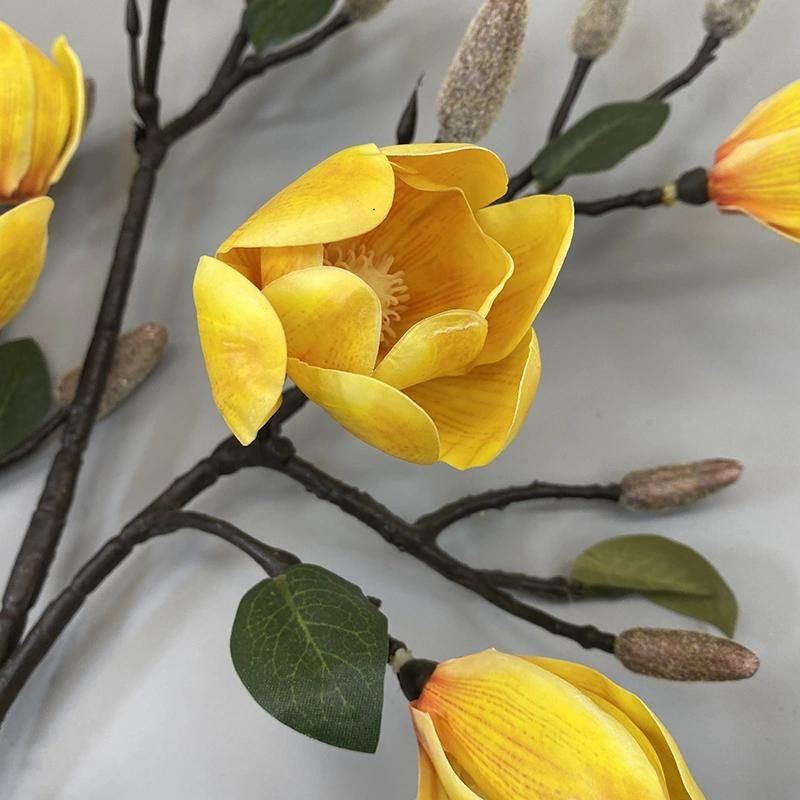 Factory Wholesale Real Touch 3D Print Magnolia Branches for Artificial Flower