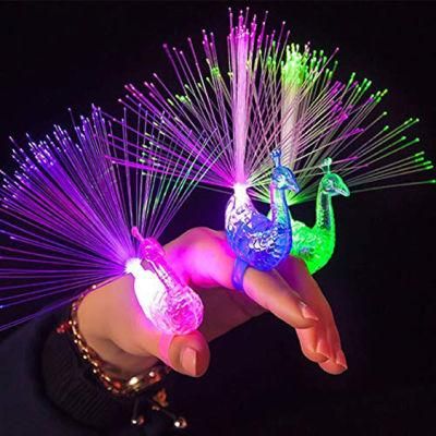 Peacock Finger Lamp Children Creative Toys Luminous Ring Luminous Color