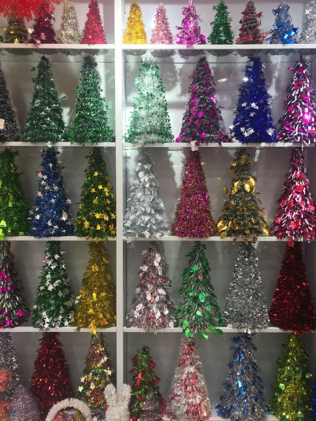 Collapsable Christmas Tree, 4FT Pop up Tinsel Collapsible Xmas Tree with Stand for Indoor and Outdoor Home Holiday Decoration