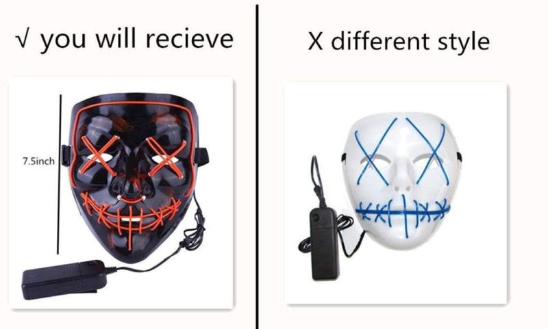 Halloween LED Mask Scary Party Supplies Pouting Mask