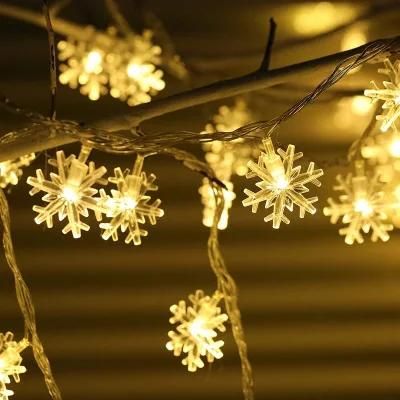 Holiday Decorative LED Snowflake Lights 1.5m Battery Powered Fairy Lights Christmas Lights for Bedroom Patio Christmas Tree Decorations