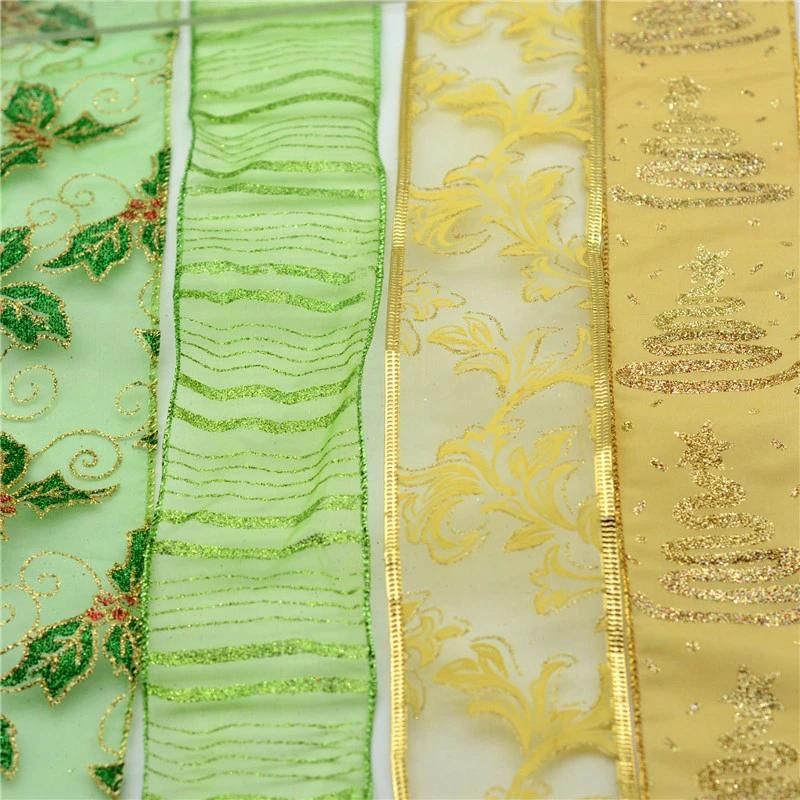 Nylon Organza Ribbon with Edge Wire for Gift Decoration