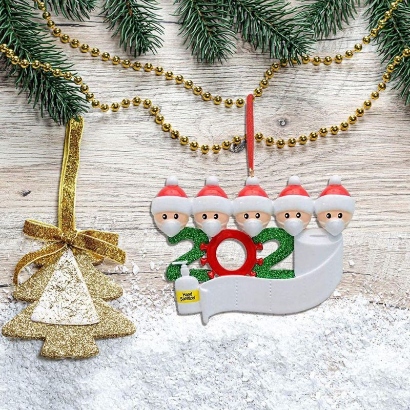 Personalized Quarantine Survived Christmas Ornament Kit, 2020 Customized Family Members Name Xmas Tree Pendants DIY Creative Gift (1, 2, 3, 4, 5, 6, 7)