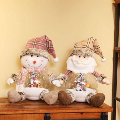 Cross-Border New Christmas Decorations Creative Snow Music Doll Ornaments Santa Claus Snowman Gifts for Girls