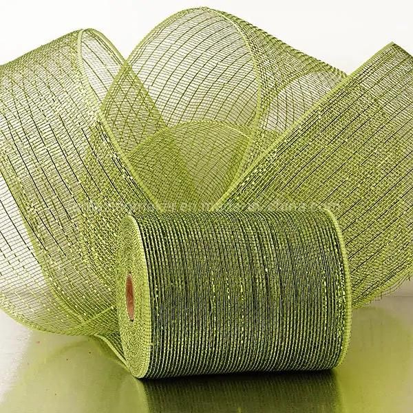 Metallic Thread 4′′ Deco Mesh Ribbons