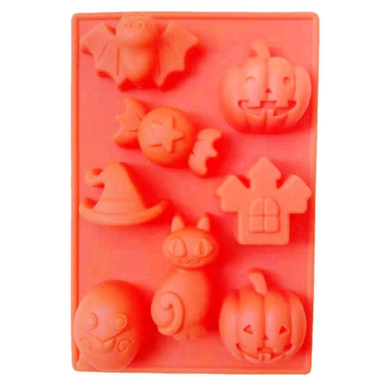 Hot Selling Halloween Mini Chocolate Molds Non-Stick Baking Utensils Kitten Pumpkin Personality Modeling Wholesale
