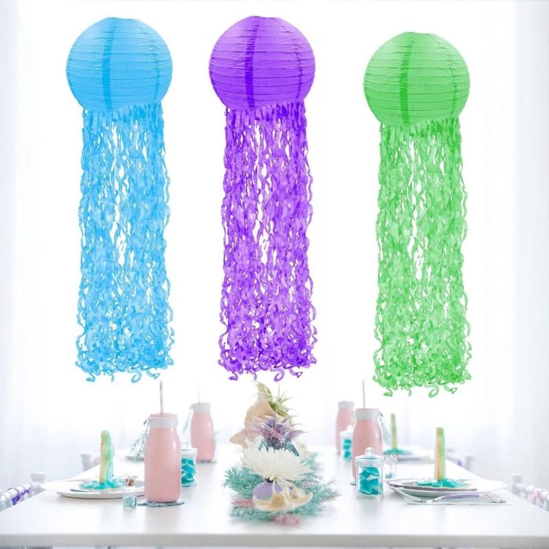 4 Color 12inch 30cm Paper Sea Jellyfish Pendant Supply Jellyfish Paper Lantern Jellyfish Decorative Aquarium Decorative Children′s Park Decorative Props