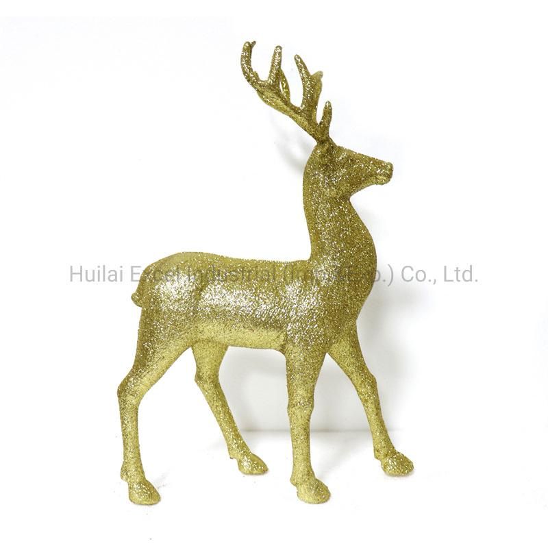 Christmas Reindeer Ornament Standing Reindeer Glitter Animal Elk Christmas Decoration