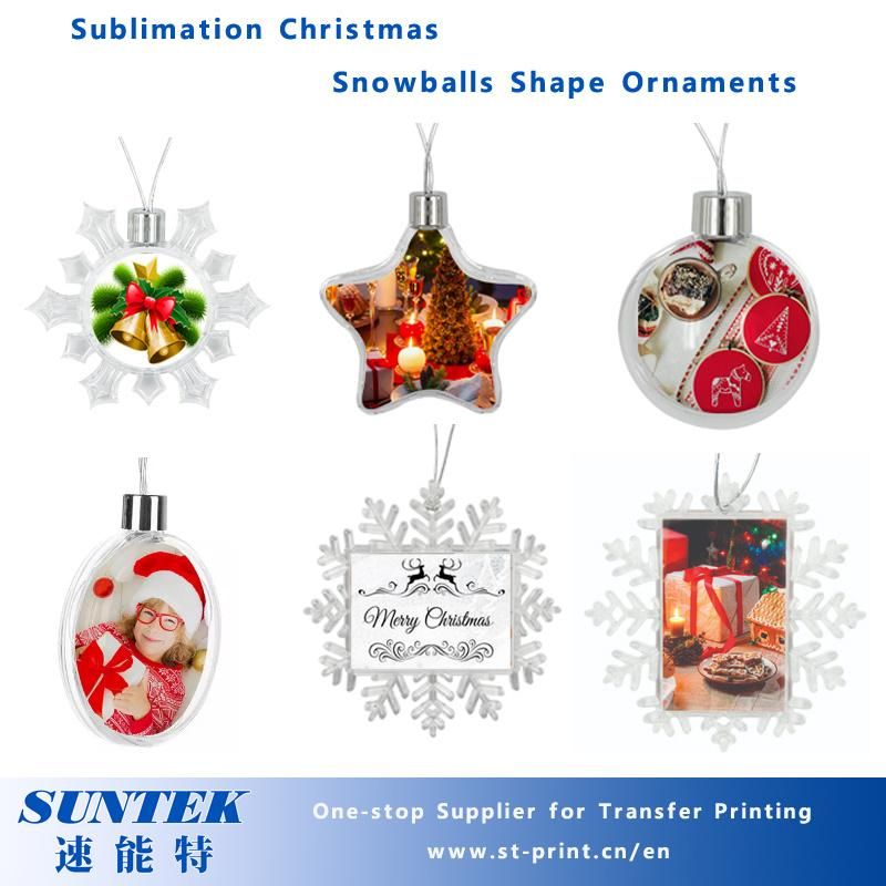 8cm Sublimation Christmas Ball Plastic Ornament