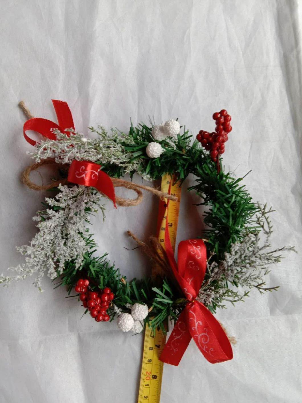 Artificial Plastic Christmas Wreath with Decorated