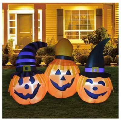 Inflatable Halloween Pumpkin Combo with Wizard Hat Decorations