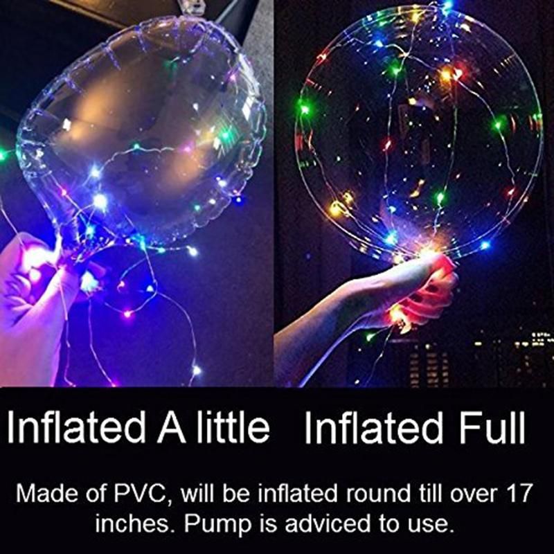 Transparent Colorful Luminous Party LED Bobo Balloon Lights with Stick