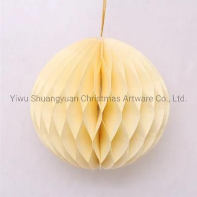 Christmas Paper Honeycomb Ball for Holiday Wedding Party Decoration Supplies Hook Ornament Craft Gifts