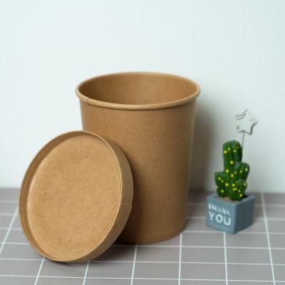 Custom Logo Printed PLA Line Biodegradable Brown Kraft Paper Cup