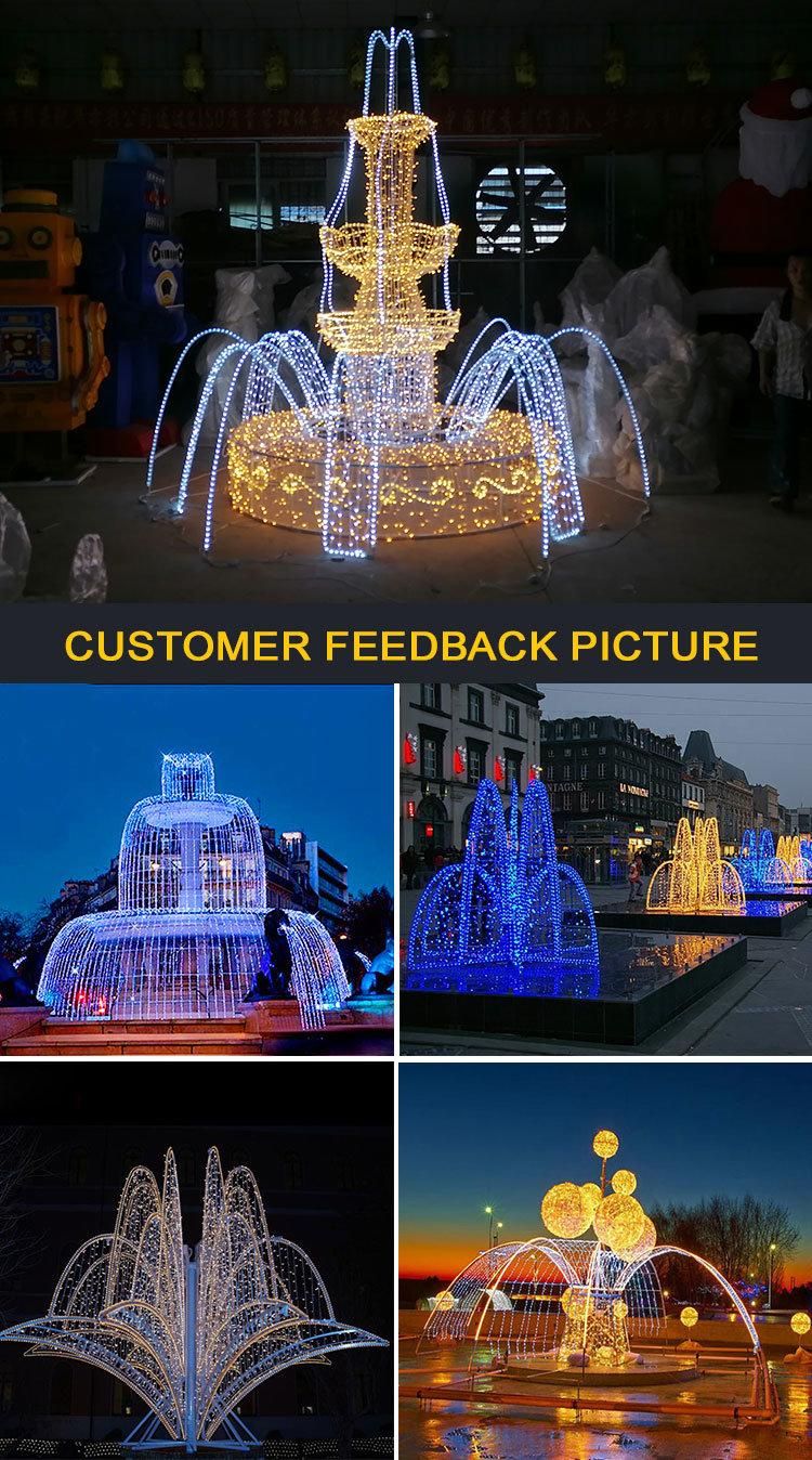 New Year Festival Decoration LED 3D Structure Fountain Motif Lights