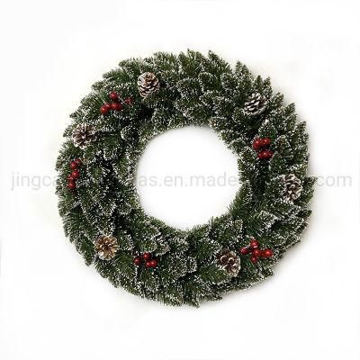 Best Choice Pointed PVC with White Point Christmas Wreath