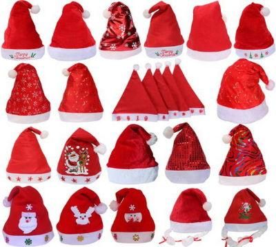 Top Grade Adult Children Short Plush Christmas Hats
