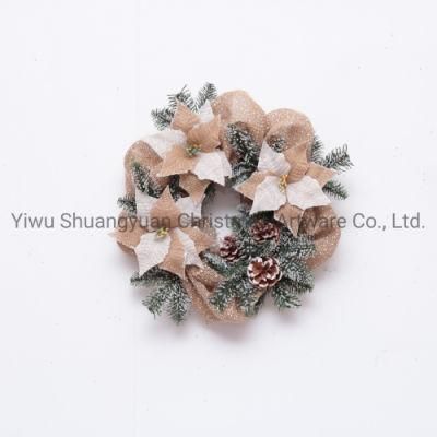New Design High Quality Christmas PE White Wreath for Holiday Wedding Party Decoration Supplies Hook Ornament Craft Gifts