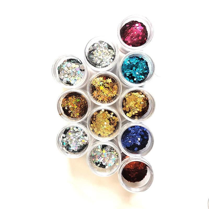Wholesale Bulk Irregular Glitter Packaging Loose Cosmetic Glitter Powder in Jars Sample Available