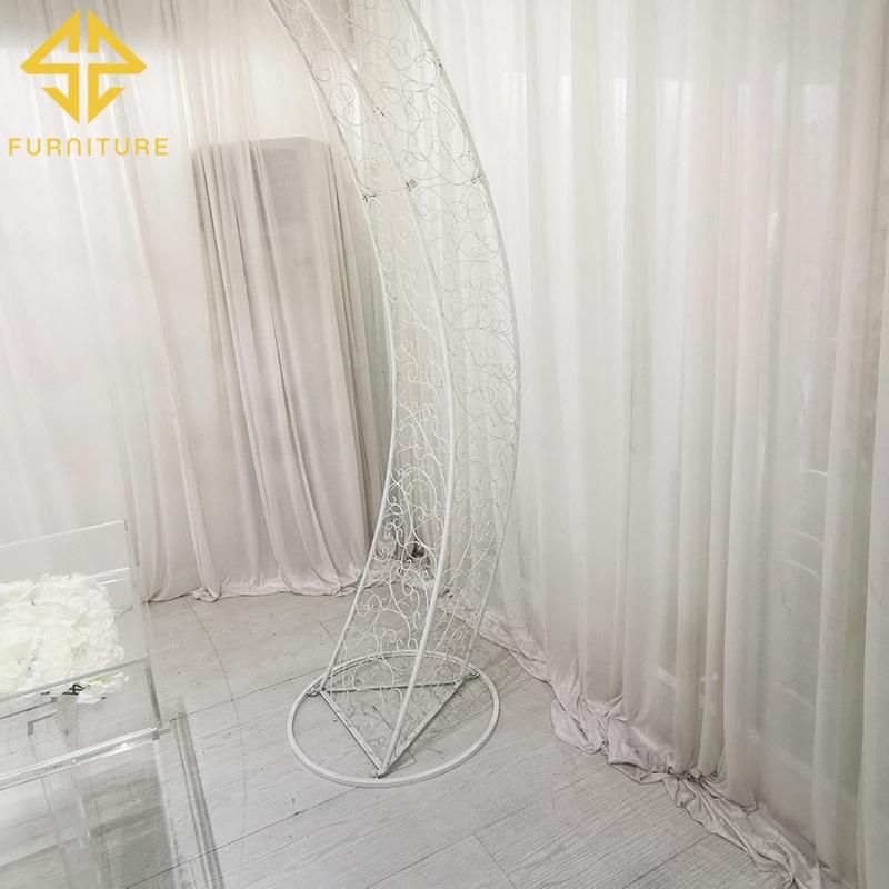 Hot Sale Metal White Iron Frame Round Wedding Backdrop for Events Party Background Wall Stand