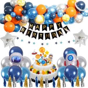 Spaceman Theme Starry Sky Rocket Balloon Children&prime; S Birthday Party Supplies
