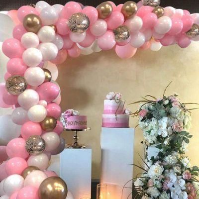 Latex Balloon Arch Pastel Pink White Gold Balloon Chain Set Wedding Birthday Baby Shower Christmas Arch Garland Kit
