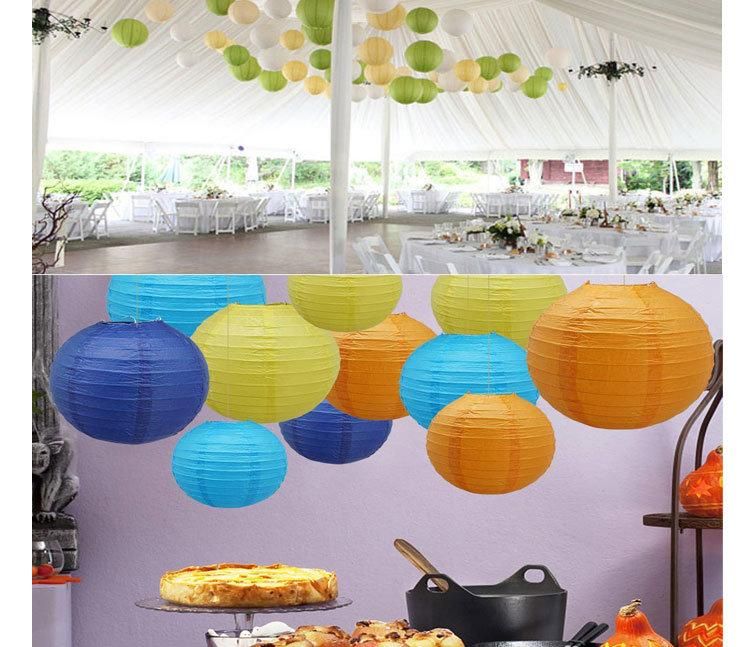 Chinese Party Decoration Colorful Wholesale Market Professional Cheap Handmade Lamp Solid Color Ound Hanging Paper Lantern