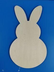 Natural Wood Plaque with Rabbit Shapes