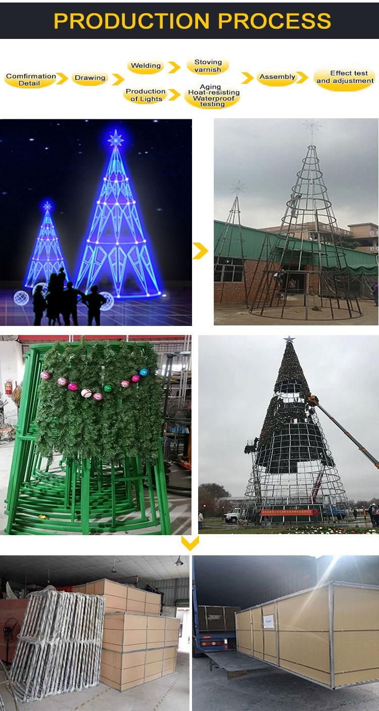 Wholesale Outdoor Giant LED Lighting Christmas Tree with Ornaments