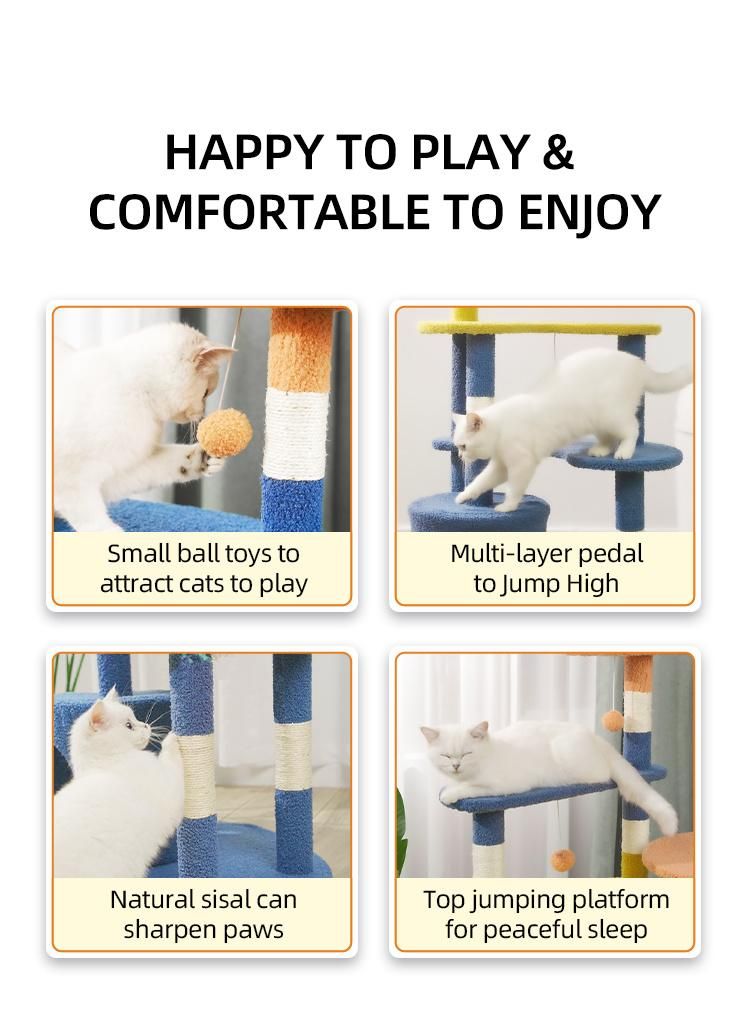 China Manufacture Luxury New Cats Climber Tower Hammock Cat Tree