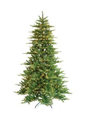 6FT Pre-Lit PE &amp; PVC Tips Christmas Tree, Green Color, Warm White LED Lights