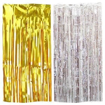 Factory Supply Metallic Foil Curtain Fringe Party Decoration Curtain