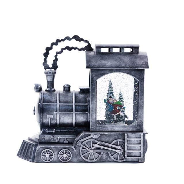 New Design Decorative Music Lantern Water Globe Resin Christmas Train Decoration