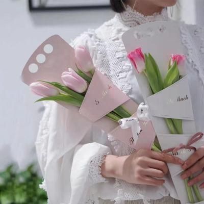 Single Roses Flower Gift Box Cone Flower Bouquet Box Popular Packing Gift Box