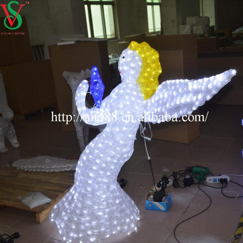 Outdoor Sculpture Angel Motif Light