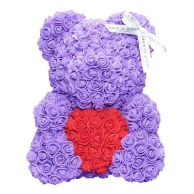 Foam Teddy Bear 60cm with Love Heart Bloom Bear for Valentines Day PE 40cm Osos De Rosas Flores Gift Teddy Rose Bear with Box