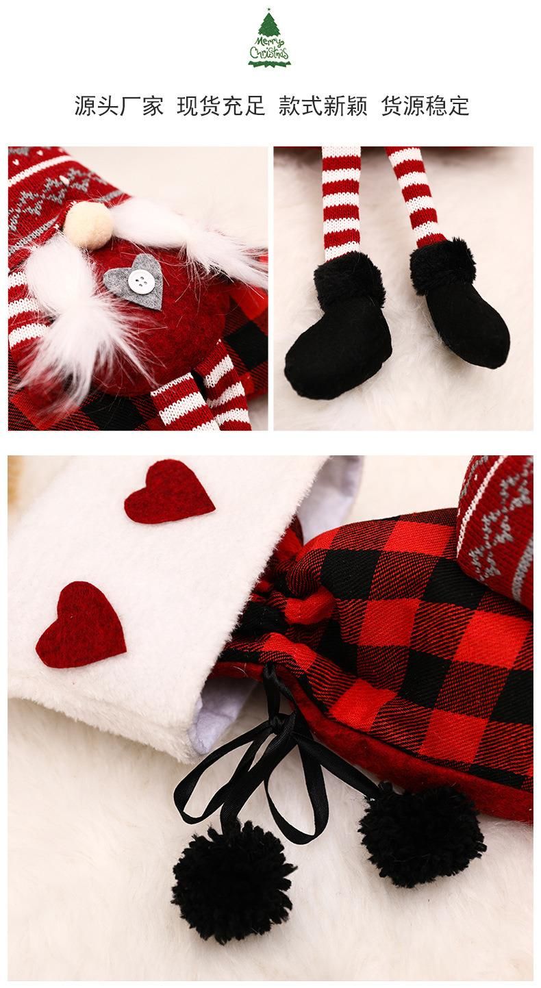 New Red and Black Gingham Christmas Stockings, Christmas Decorations, Gift Bags and Decorations