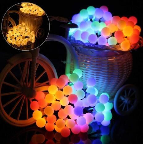 Christmas Cotton Ball String Lights Wedding Party Home Bedroom Decoration